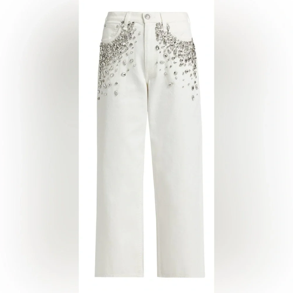 Rag & Bone Andi Embellished Wide-Leg Jeans - Picture 2 of 8